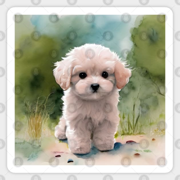 Cute Maltipoo Puppy Art 1 Cute Sticker TeePublic